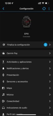Garmin Epix - Configuración móvil