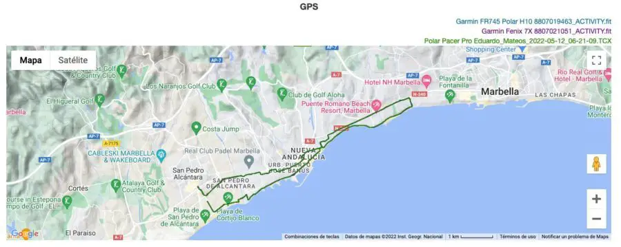 Polar Pacer Pro - Garmin Fenix 7X - Comparativa GPS